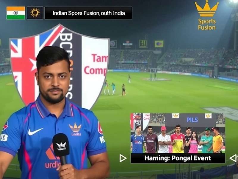 Indian Sports Fusion South India version showing Tamil commentary and Pongal event